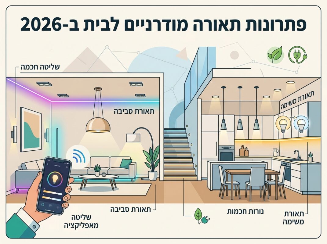 פתרונות תאורה מודרניים לבית ב‑2026