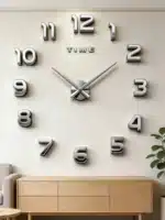 ⁦שעון קיר 3D גדול עם תאורה קלאסית⁩ – תמונה ⁦3⁩